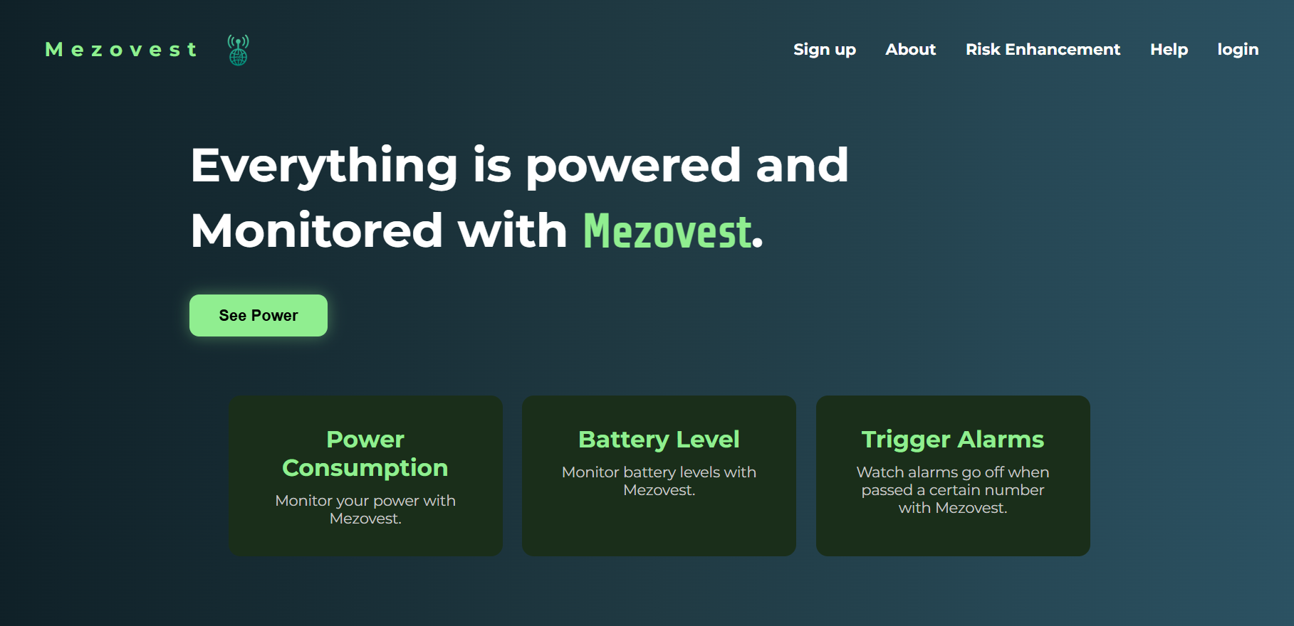 Mezovest corporate website homepage